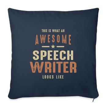 Drôle génial Rédacteur de discours Profession d’emploi - Housse de coussin décorative 45 x 45 cm - bleu marine - Devant
