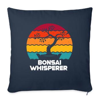 Bonsaï - Housse de coussin décorative 45 x 45 cm - bleu marine - Devant