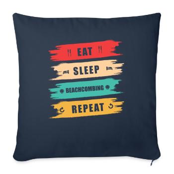 Peignage de plage - Housse de coussin décorative 45 x 45 cm - bleu marine - Devant