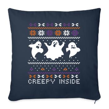 Stitch Pattern Ghost Creatures Inside Halloween - Sofa pillowcase 17,3'' x 17,3'' (45 x 45 cm) - navy - Front