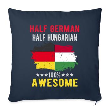 Halb Deutsch Halb Ungar - Sofakissenbezug 45 x 45 cm - Navy - Vorne