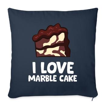 Marble Cake - I love marble cake - Sofa pillowcase 17,3'' x 17,3'' (45 x 45 cm) - navy - Front