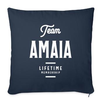 Nom personnalisé Amaia - Housse de coussin décorative 45 x 45 cm - bleu marine - Devant