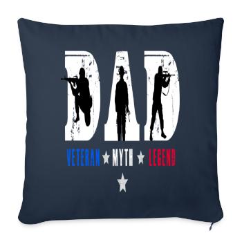 Proud Dad Veteran Myth Legend American Flag - Sofa pillowcase 17,3'' x 17,3'' (45 x 45 cm) - navy - Front