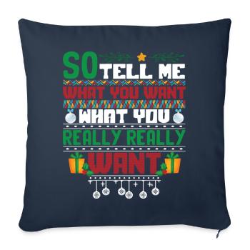 Christmas So Tell Me What You Really Really Want - Sofakissenbezug 45 x 45 cm - Navy - Vorne
