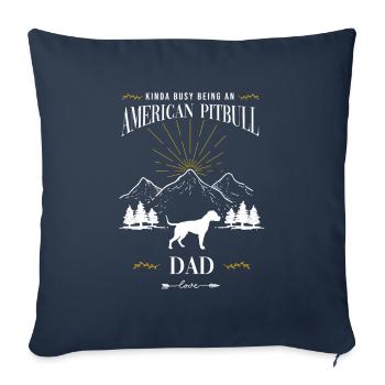 American Pitbull Terrier Pit Bull - Housse de coussin décorative 45 x 45 cm - bleu marine - Devant