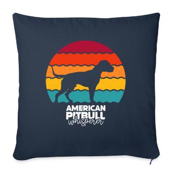 American Pit Bull Terrier - Housse de coussin décorative 45 x 45 cm - bleu marine - Devant