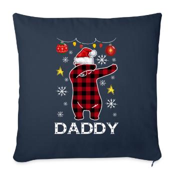 Plaid Bear Dabbing pour papa Décembre Noël - Housse de coussin décorative 45 x 45 cm - bleu marine - Devant