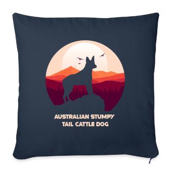 Australian Stumpy Tail Cattle Dog - Sofa pillowcase 17,3'' x 17,3'' (45 x 45 cm) - navy - Front