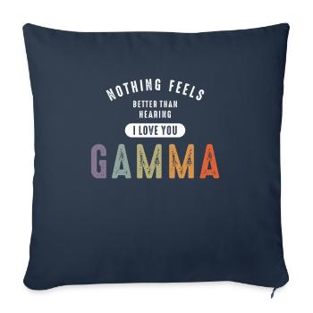 Je t’aime Gamma - Grand-mère maman - Housse de coussin décorative 45 x 45 cm - bleu marine - Devant