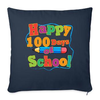 Bleistiftschüler 100. Tag 100 Tage Schule - Sofakissenbezug 45 x 45 cm - Navy - Vorne