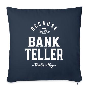Caissier de banque Profession Travailleur d’anniversaire - Housse de coussin décorative 45 x 45 cm - bleu marine - Devant