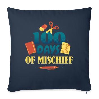 Livres Stylo 100e jour de méfait 100 jours d’école - Housse de coussin décorative 45 x 45 cm - bleu marine - Devant