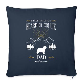 Bearded Collie - Sofa pillowcase 17,3'' x 17,3'' (45 x 45 cm) - navy - Front