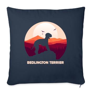 Bedlington Terrier - Sofakissenbezug 45 x 45 cm - Navy - Vorne