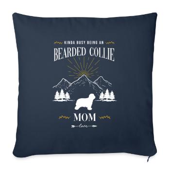 Bearded Collie - Sofa pillowcase 17,3'' x 17,3'' (45 x 45 cm) - navy - Front