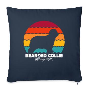 Bearded Collie - Sofa pillowcase 17,3'' x 17,3'' (45 x 45 cm) - navy - Front
