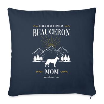 Beauceron - Housse de coussin décorative 45 x 45 cm - bleu marine - Devant