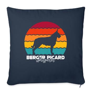 Berger de Picardie - Berger Picard - Housse de coussin décorative 45 x 45 cm - bleu marine - Devant