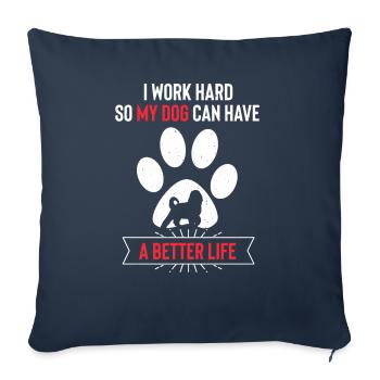 Bernedoodle Chien - Housse de coussin décorative 45 x 45 cm - bleu marine - Devant