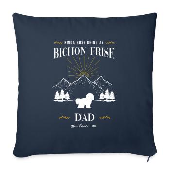 Bichon Frise - Housse de coussin décorative 45 x 45 cm - bleu marine - Devant
