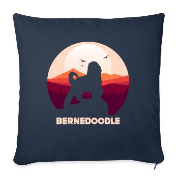 Bernedoodle Chien - Housse de coussin décorative 45 x 45 cm - bleu marine - Devant