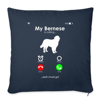 Bernese Mountain Dog - Sofa pillowcase 17,3'' x 17,3'' (45 x 45 cm) - navy - Front