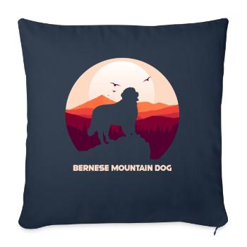 Bernese Mountain Dog - Sofa pillowcase 17,3'' x 17,3'' (45 x 45 cm) - navy - Front