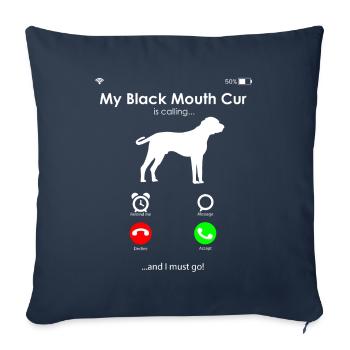 Cur bouche noire - Housse de coussin décorative 45 x 45 cm - bleu marine - Devant