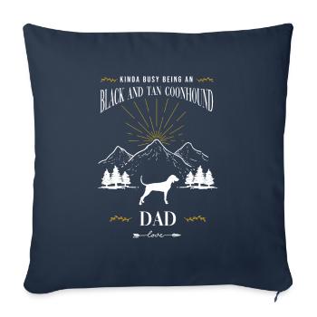 Coonhound noir et beige - Housse de coussin décorative 45 x 45 cm - bleu marine - Devant