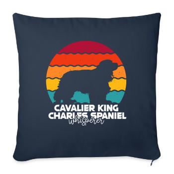 Cavalier King Charles Spaniel Cadeau - Housse de coussin décorative 45 x 45 cm - bleu marine - Devant