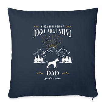 Dogo Argentino - Housse de coussin décorative 45 x 45 cm - bleu marine - Devant