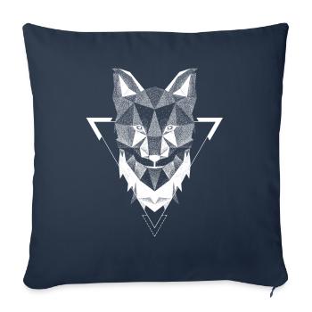 T-shirt Renard Polygone Géométrique Faune - Housse de coussin décorative 45 x 45 cm - bleu marine - Devant