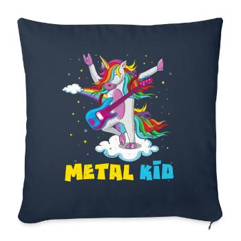 Guitar Unicorn Rainbow Metal Kid Music Rock Sign - Sofa pillowcase 17,3'' x 17,3'' (45 x 45 cm) - navy - Front