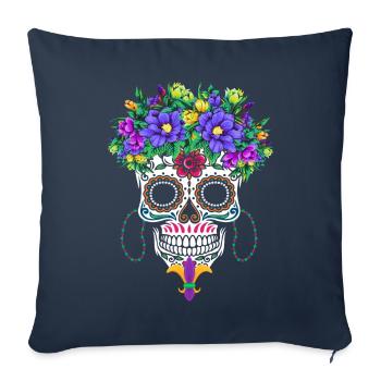 El Dia De Los Muertos Mardi Gras Costume Flower - Sofa pillowcase 17,3'' x 17,3'' (45 x 45 cm) - navy - Front