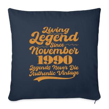 Il était une fois une légende. Novembre 1990 Naissance - Housse de coussin décorative 45 x 45 cm - bleu marine - Devant