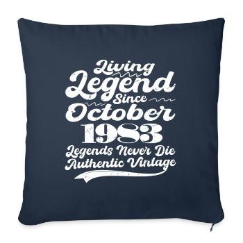 Once upon a time there was a legend. October 1983 Birth - Sofa pillowcase 17,3'' x 17,3'' (45 x 45 cm) - navy - Front