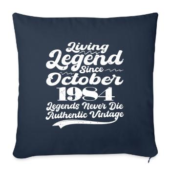 Once upon a time there was a legend. October 1984 Birth - Sofa pillowcase 17,3'' x 17,3'' (45 x 45 cm) - navy - Front