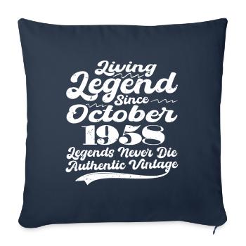 Once upon a time there was a legend. October 1958 Birth - Sofa pillowcase 17,3'' x 17,3'' (45 x 45 cm) - navy - Front