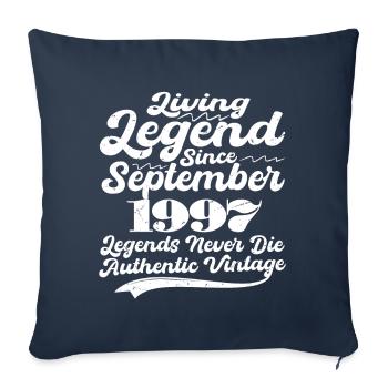 Il était une fois une légende. Septembre 1997 Naissance - Housse de coussin décorative 45 x 45 cm - bleu marine - Devant