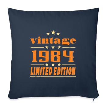 1984 Vintage Retro Birthday Bday Gift 1984 - Housse de coussin décorative 45 x 45 cm - bleu marine - Devant