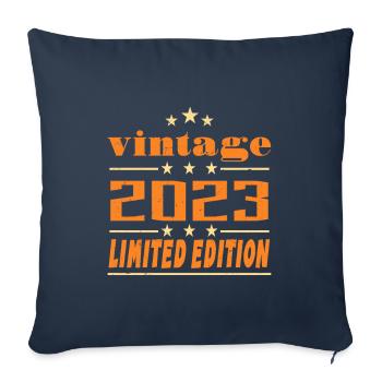 2023 Vintage Retro Birthday Bday Gift 2023 - Sofa pillowcase 17,3'' x 17,3'' (45 x 45 cm) - navy - Front