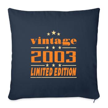 2003 Vintage Retro Birthday Bday Gift 2003 - Housse de coussin décorative 45 x 45 cm - bleu marine - Devant
