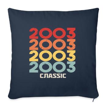 2003 Anniversary in classic vintage style 2003 - Sofa pillowcase 17,3'' x 17,3'' (45 x 45 cm) - navy - Front