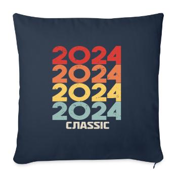 2024 Anniversary in classic vintage style 2024 - Sofa pillowcase 17,3'' x 17,3'' (45 x 45 cm) - navy - Front