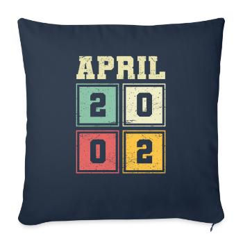 21. Geburtstag April Jahrgang 2002 Vintage - Sofakissenbezug 45 x 45 cm - Navy - Vorne