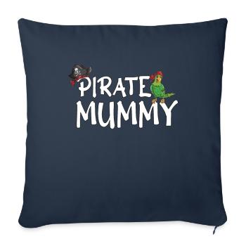 Pirate Mommy Women Girl Pirate Costume Soirée Film - Housse de coussin décorative 45 x 45 cm - bleu marine - Devant