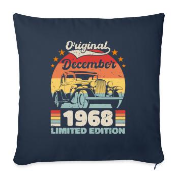 December 1968 Birthday present December 1968 - Sofa pillowcase 17,3'' x 17,3'' (45 x 45 cm) - navy - Front