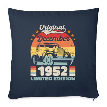 December 1952 Birthday present December 1952 - Sofa pillowcase 17,3'' x 17,3'' (45 x 45 cm) - navy - Front