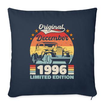 Décembre 1996 Cadeau d’anniversaire Décembre 1996 - Housse de coussin décorative 45 x 45 cm - bleu marine - Devant